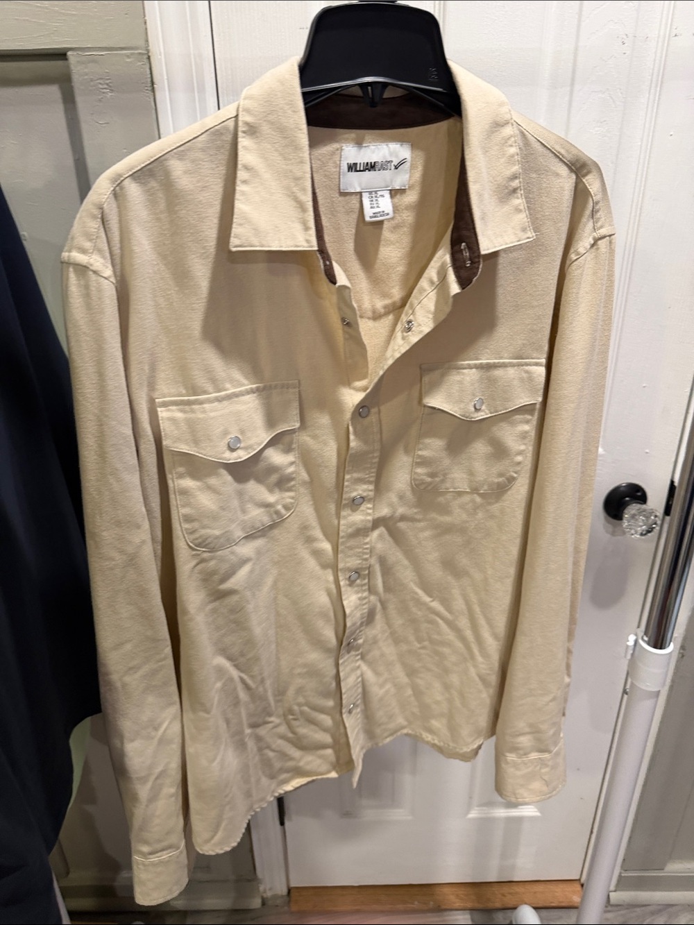 William Rast Cream Lightweight Button-Front Shirt Jacket